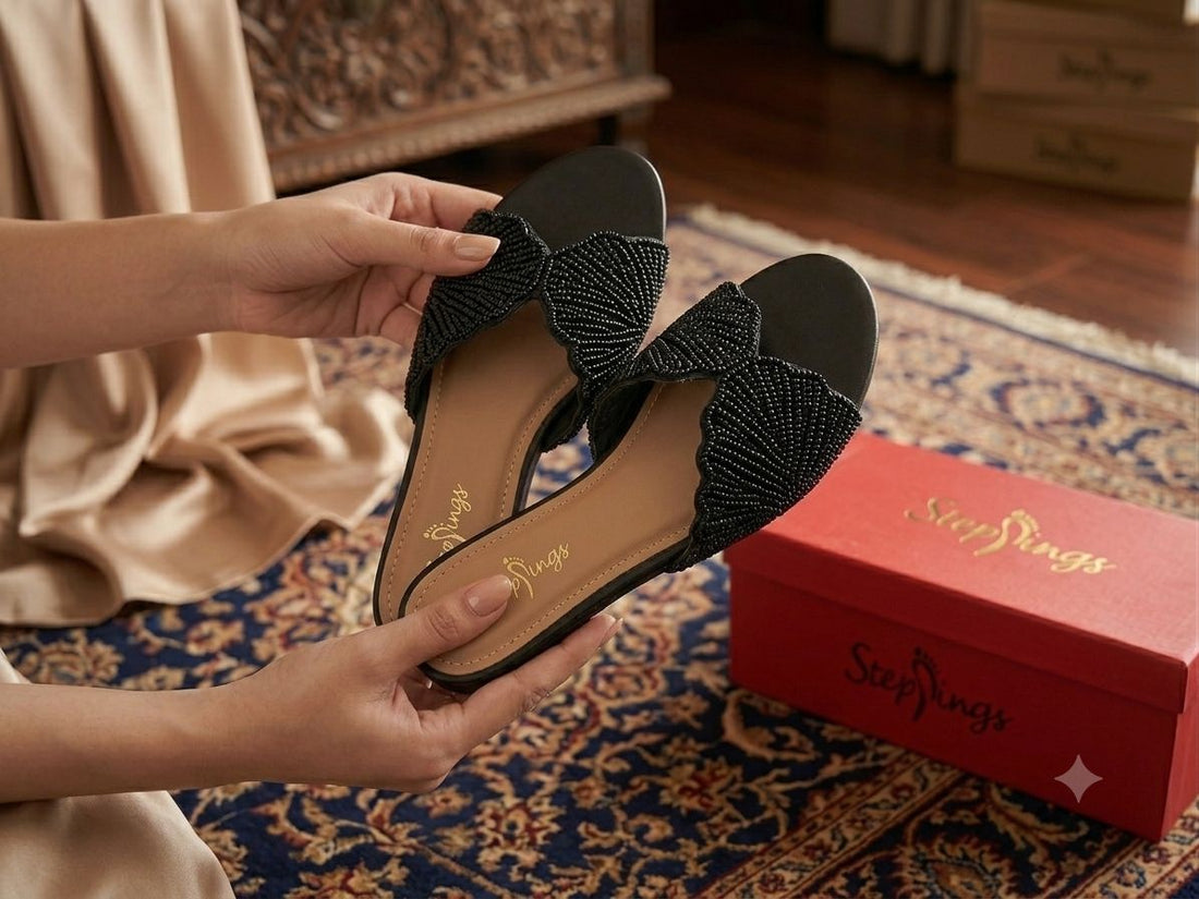 Elena Black Slippers
