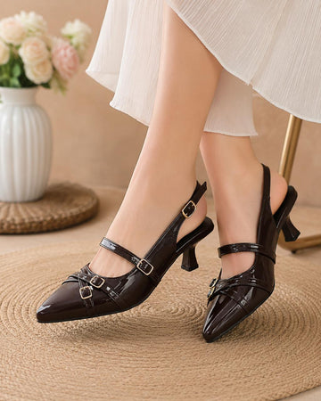 Stiletto Burgundy Heel