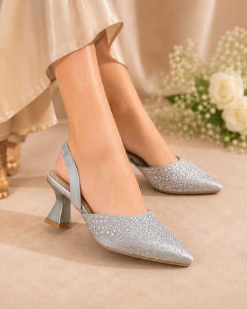 Silver Dazzle heel