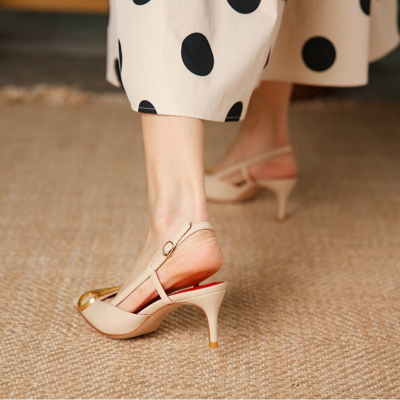 V-Strap Fawn Heels